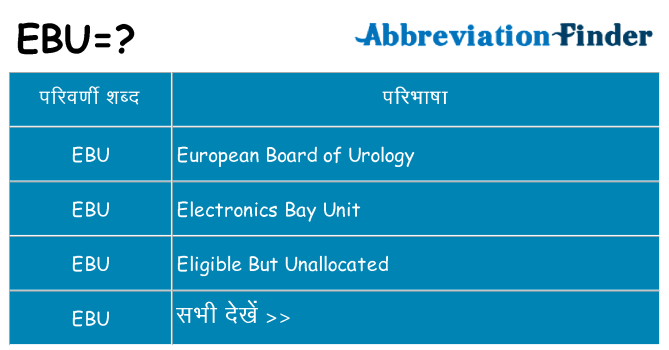 ebu का क्या अर्थ है