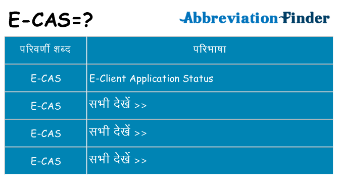 e-cas का क्या अर्थ है