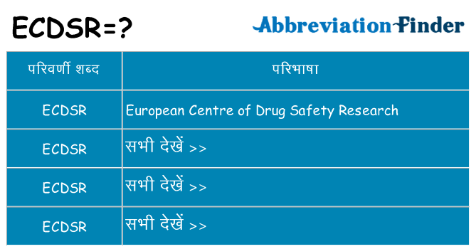 ecdsr का क्या अर्थ है