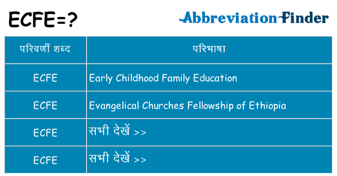 ecfe का क्या अर्थ है