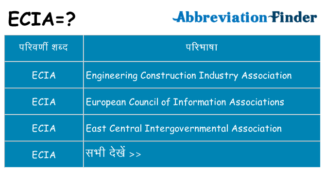ecia का क्या अर्थ है