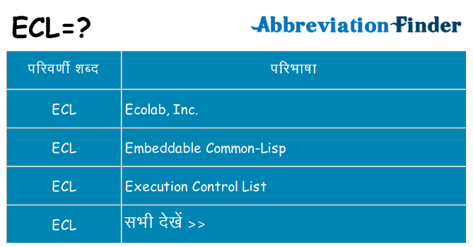ecl का क्या अर्थ है