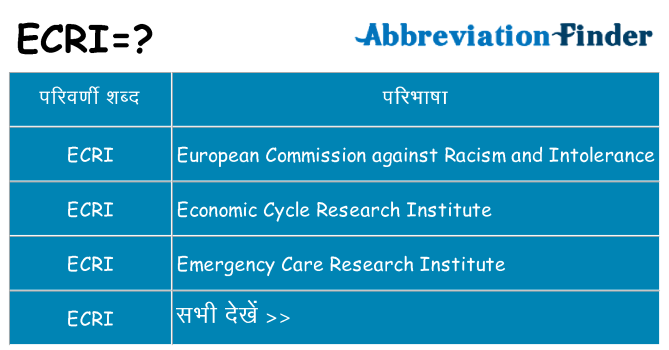 ecri का क्या अर्थ है
