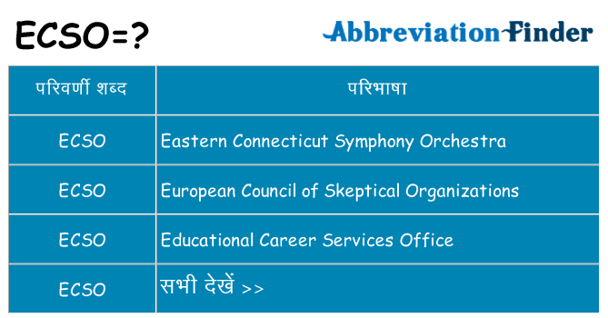 ecso का क्या अर्थ है