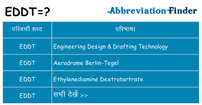 eddt का क्या अर्थ है
