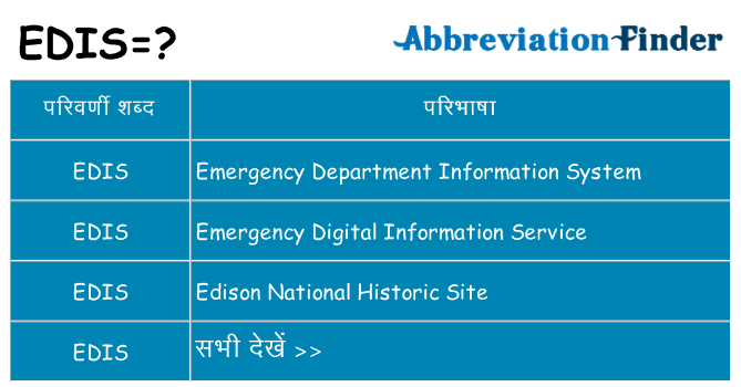 edis का क्या अर्थ है
