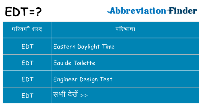 edt का क्या अर्थ है