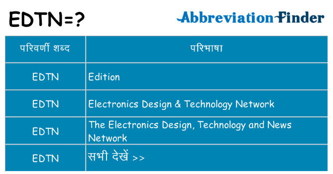 edtn का क्या अर्थ है
