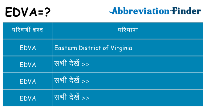 edva का क्या अर्थ है