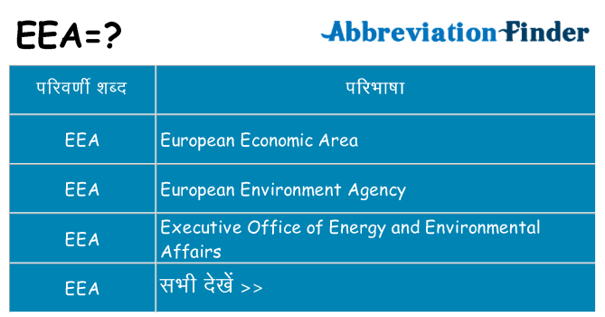 eea का क्या अर्थ है