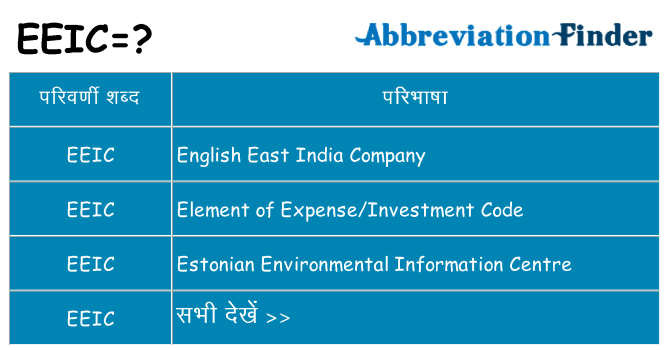 eeic का क्या अर्थ है