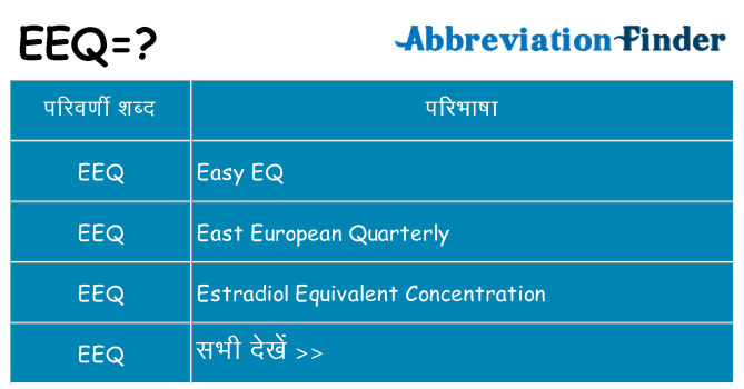 eeq का क्या अर्थ है