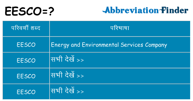 eesco का क्या अर्थ है