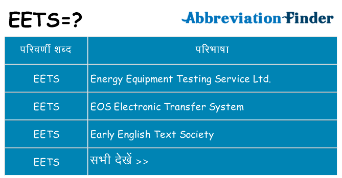 eets का क्या अर्थ है
