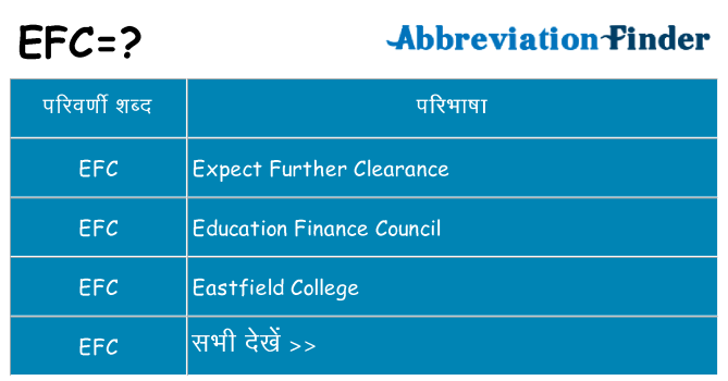 efc का क्या अर्थ है