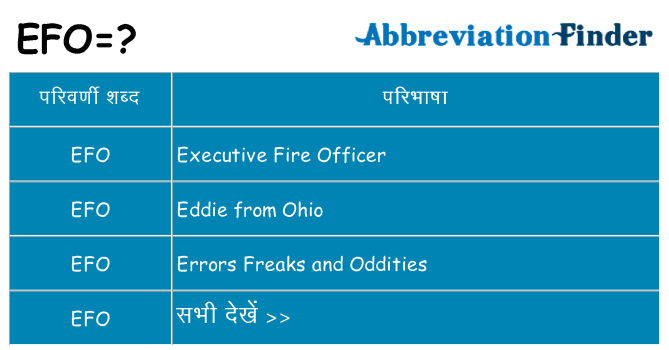 efo का क्या अर्थ है