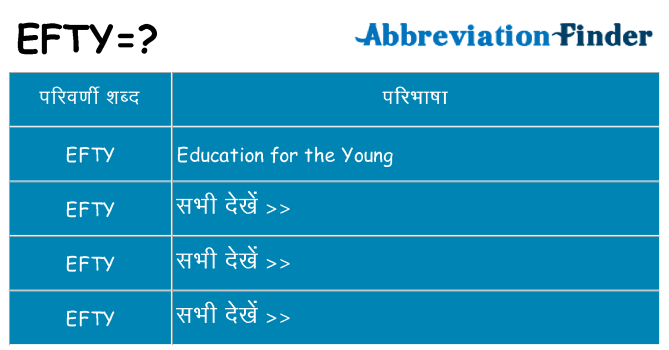 efty का क्या अर्थ है