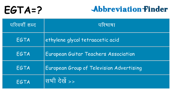 egta का क्या अर्थ है