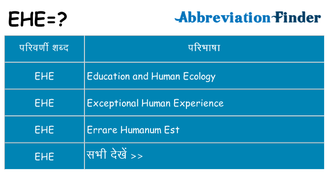 ehe का क्या अर्थ है