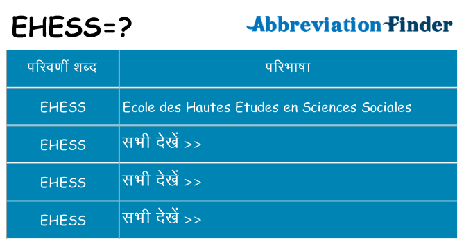 ehess का क्या अर्थ है