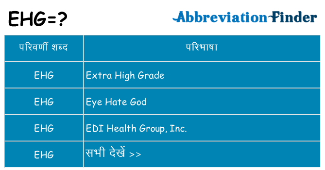 ehg का क्या अर्थ है