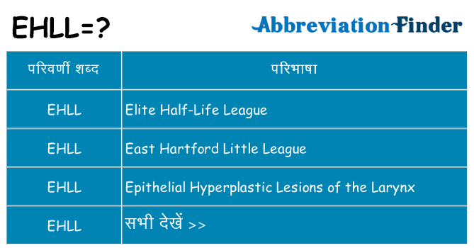 ehll का क्या अर्थ है