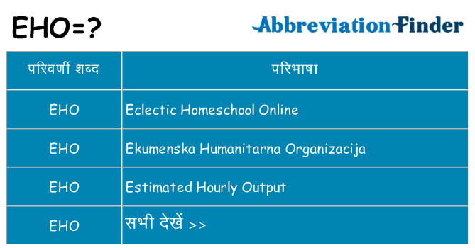 eho का क्या अर्थ है