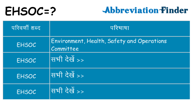 ehsoc का क्या अर्थ है