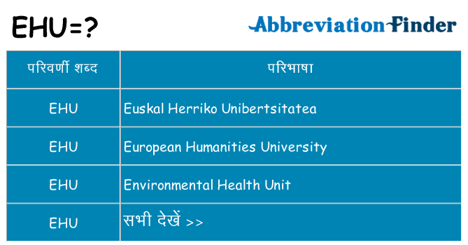 ehu का क्या अर्थ है