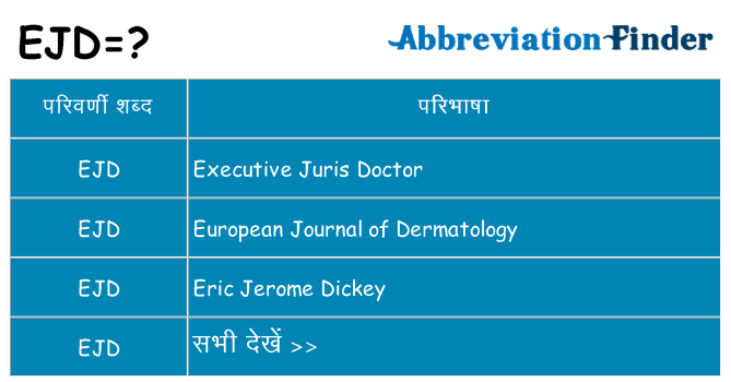 ejd का क्या अर्थ है