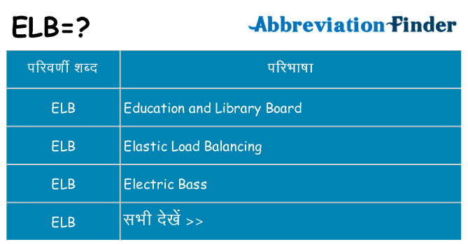 elb का क्या अर्थ है