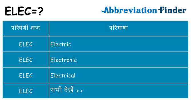 elec का क्या अर्थ है