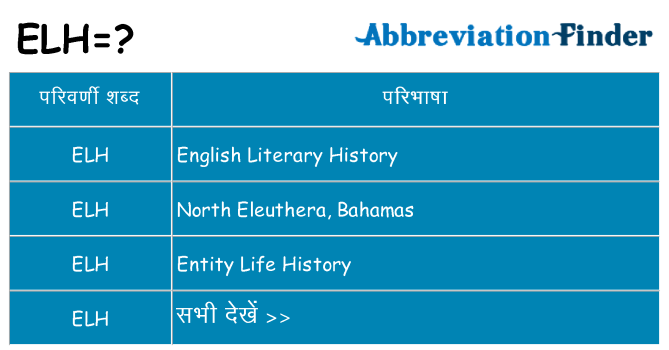 elh का क्या अर्थ है