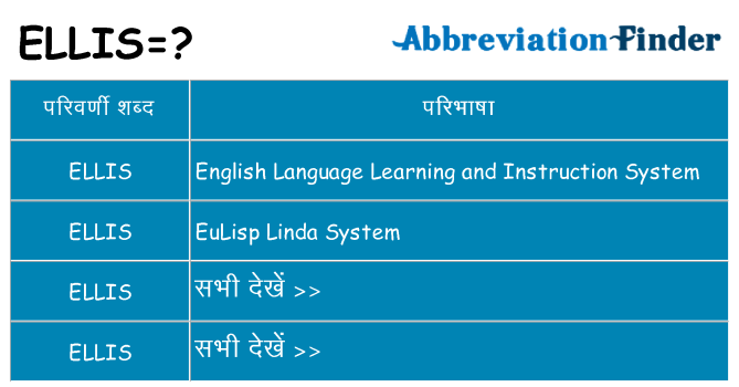 ellis का क्या अर्थ है
