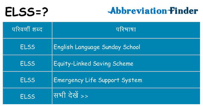 elss का क्या अर्थ है