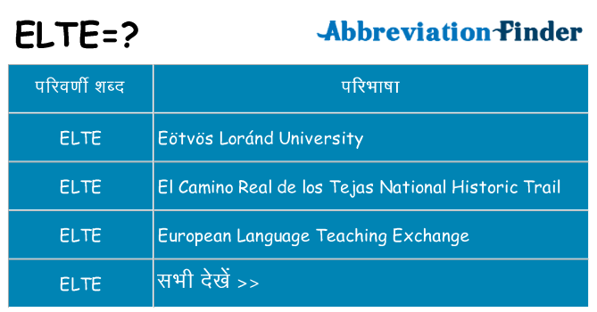 elte का क्या अर्थ है
