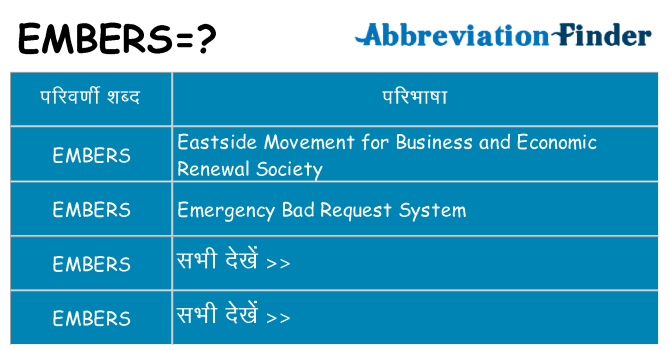 embers का क्या अर्थ है