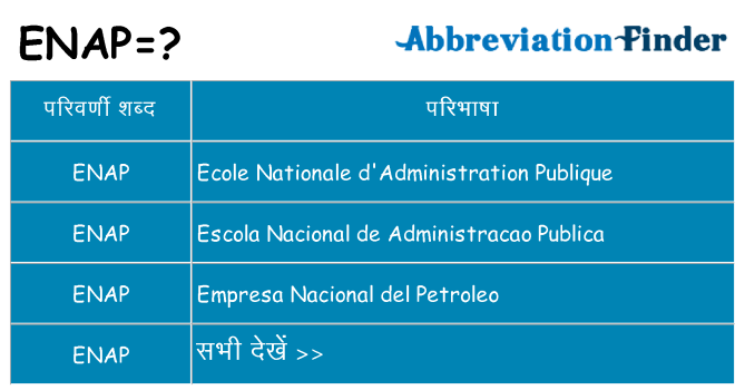 enap का क्या अर्थ है