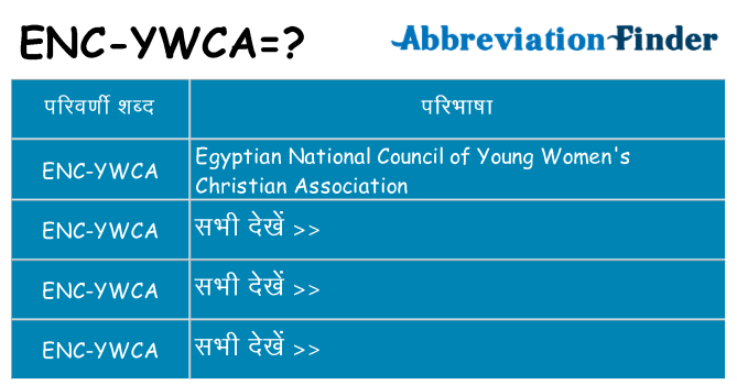 enc-ywca का क्या अर्थ है