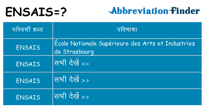 ensais का क्या अर्थ है