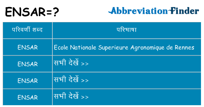 ensar का क्या अर्थ है