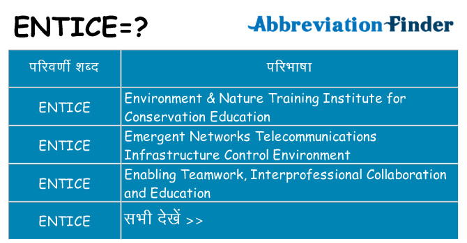 entice का क्या अर्थ है