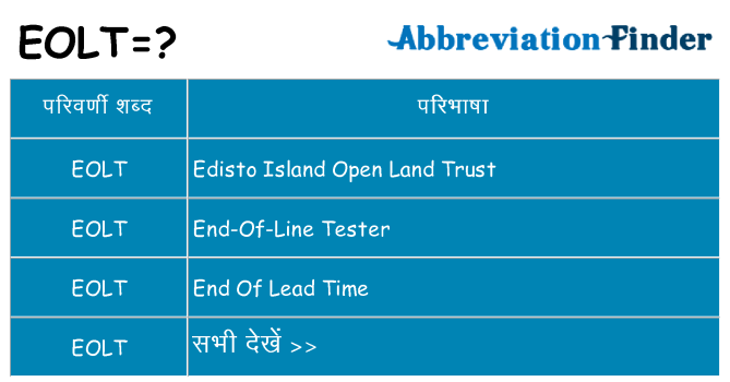 eolt का क्या अर्थ है