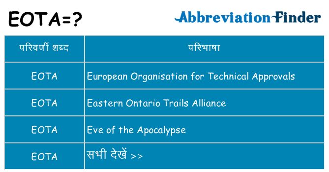 eota का क्या अर्थ है