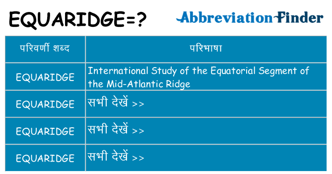 equaridge का क्या अर्थ है