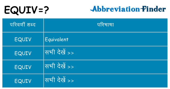 equiv का क्या अर्थ है