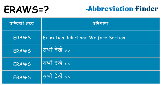 eraws का क्या अर्थ है