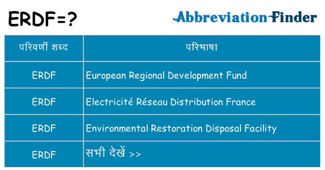 erdf का क्या अर्थ है