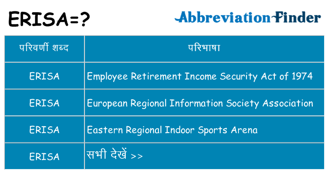 erisa का क्या अर्थ है