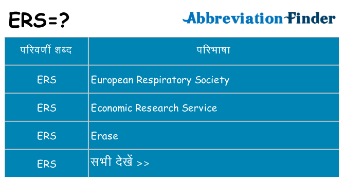 ers का क्या अर्थ है
